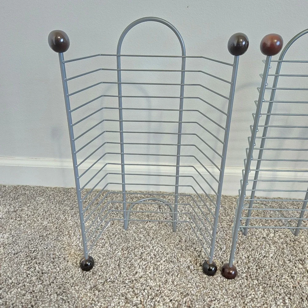 15 DVD Blu-ray Game Holder LOT of 3 Wire Metal Rack Tower Storage‎ Free Standing